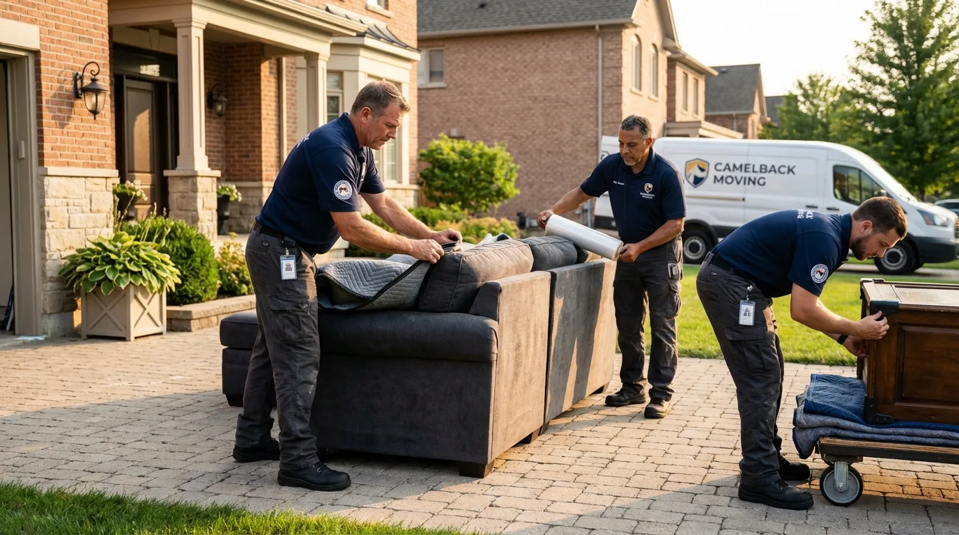 Large estate moving crew wrapping furniture in Marion, AR